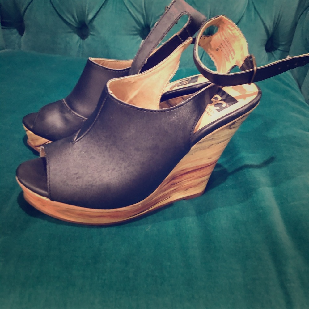 BC footwear minute by minute peep toe wedge